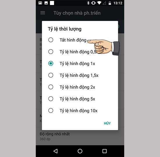 Tắt hình động